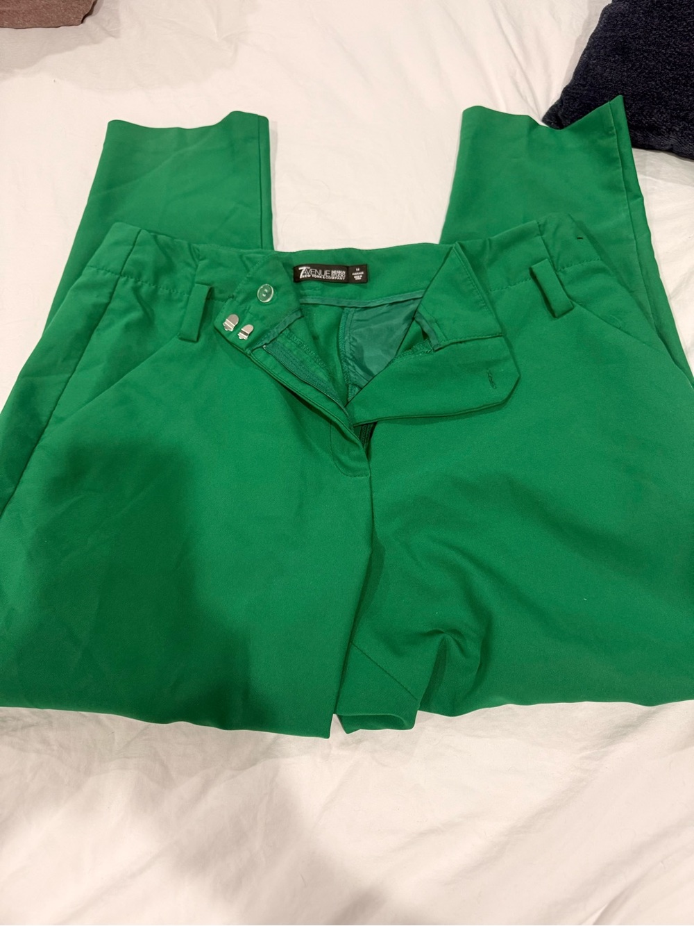 7th Avenue Green High-Waist Trousers
